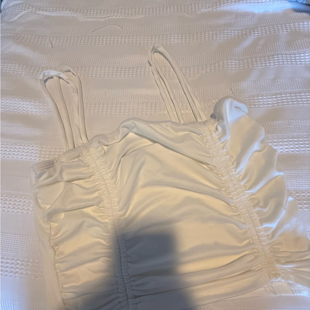 Fashion Nova Cream Ruched Chemise